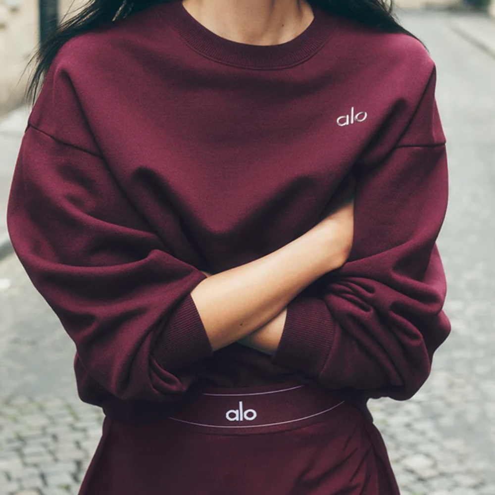 ALO Yoga Deep Burgundy crewneck